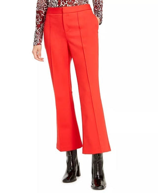 Bar III Women's Cropped Kick Flare Pants Red Size 4
