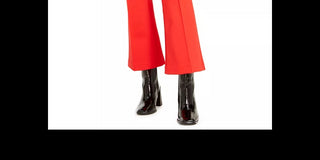 Bar III Women's Cropped Kick Flare Pants Red Size 4