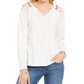 Style & Co Women's Embroidered-Shoulder Top Natural Size Small