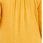 Style & Co Women's Embroidered-Shoulder Top Gold Size Large