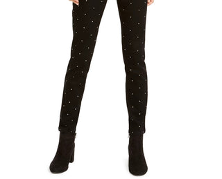 Bar III Women's Ankle Studded Skinny Jeans Black Size 2