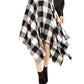 Bar III Women's Buffalo Check Handkerchief Hem Skirt Black Size Large