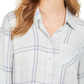Style & Co Women's Plaid One Pocket Shirt Green Size Medium