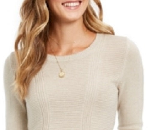Style & Co Women's Mixed-Stitch Sweater Beige Size X-Large