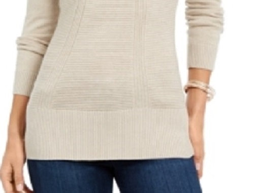 Style & Co Women's Mixed-Stitch Sweater Beige Size X-Large