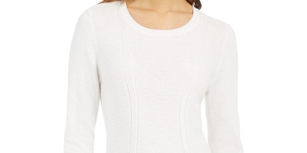 Style & Co Women's Mixed-Stitch Sweater White Size Medium