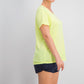 Ideology Women's Mesh-Back T-Shirt Yellow Size Small