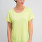 Ideology Women's Mesh-Back T-Shirt Yellow Size X-Small