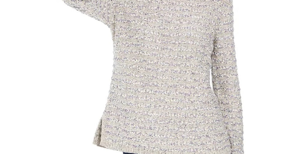 Style & Co Women's Striped Sweater Grey Size XX-Large