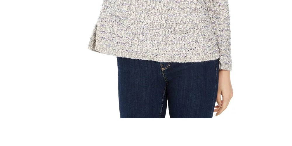 Style & Co Women's Striped Sweater Grey Size XX-Large