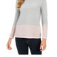 Charter Club Women's Heather Long Sleeve Crew Neck Blouse Top Grey Size Medium