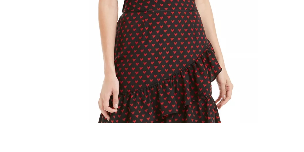 Maison Jules Women's Contrast-Print Collar Top Black Size Small