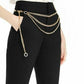 INC International Concepts Women's Chain-Belted Straight-Leg Pants Black Size 8