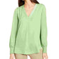 Alfani Women's V Neck Top Green Size Medium