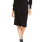 Alfani Women's Shimmer Eyelash Pencil Skirt  Black Size Large