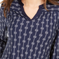 Charter Club Women's Printed Split Neck Top Blue Size XX-Large