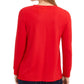 Charter Club Women's French Terry V Neck Tunic Red Size Medium