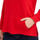 Charter Club Women's French Terry V Neck Tunic Red Size Medium