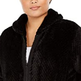 Ideology Women's Plus Size Quilted Sherpa Jacket Black Size 1X