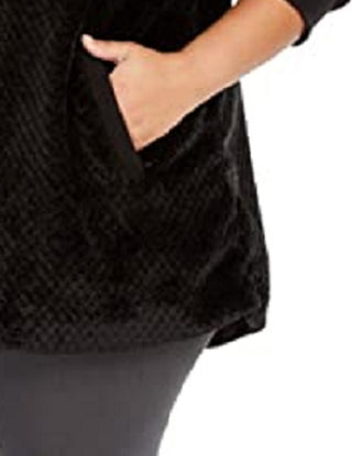 Ideology Women's Plus Size Quilted Sherpa Jacket Black Size 1X