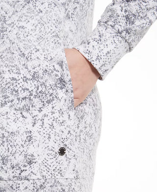 Ideology Women's Plus Size Snakeskin-Print Pocketed Tunic White Size 1X