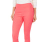 Charter Club Women's Chelsea Twill Tummy-Control Cropped Pants Red Size 18