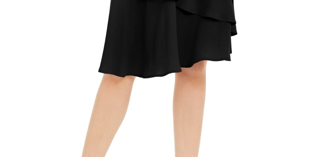Alfani Women's Tiered Ruffled Skirt Black Size 14 Petite