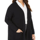 Alfani Women's Wide Ribbed Cardigan Sweater Black Size 1X