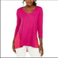 JM Collection Women's Mixed Media Studs Top Pink Size X-Large