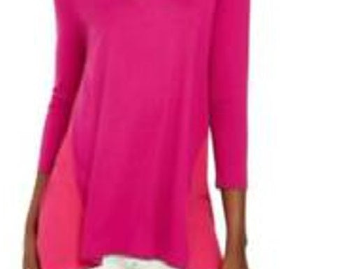 JM Collection Women's Mixed Media Studs Top Pink Size X-Large