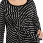 Alfani Women's Plus Size Printed Tie-Waist Top Black Size 1X