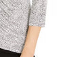 Alfani Women's Mixed-Print Ruched-Front Top Black Size Petite Medium