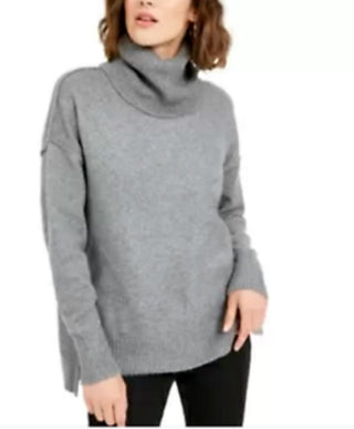 Bar III Women's Becca Tilley X Turtleneck High-Low Sweater Charcoal Size Large