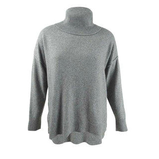 Bar III Women's Becca Tilley X Turtleneck High Low Sweater Charcoal Size Small