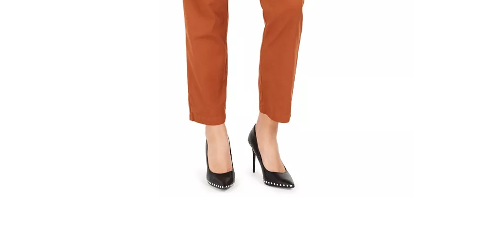 Bar III Women's Becca Tilley X Paperbag Waist Pants Orange Size Large