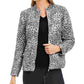 Charter Club Women's Animal-Print Jacket White Size Large