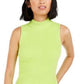 Bar III Women's Becca Tilley x Mock-Neck Sweater Tank Top Green Size Medium