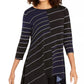 Alfani Women's Printed High Low Tunic Navy Size Medium