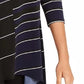 Alfani Women's Printed High Low Tunic Navy Size Medium