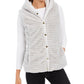 Charter Club Women's Faux Fur Hooded Reversible Vest Silver Size X-Large
