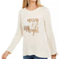 Style & Co Women's Metallic Graphic Sweatshirt Beige Size Large