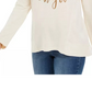 Style & Co Women's Metallic Graphic Sweatshirt Beige Size Large