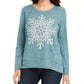 Style & Co Women's Snowflake Graphic Sweatshirt Green Size Large