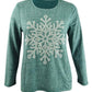 Style & Co Women's Snowflake Graphic Sweatshirt Green Size Medium