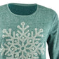 Style & Co Women's Snowflake Graphic Sweatshirt Green Size Medium
