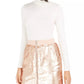 Bar III Women's Becca Tilley X Turtleneck Bodysuit White Size Large