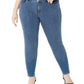 INC International Concepts Women's Plus Size Polka Dot Skinny Jeans Blue Size 18W