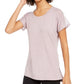 Ideology Women's Mesh-Trimmed T-Shirt Purple Size Large