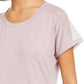 Ideology Women's Mesh-Trimmed T-Shirt Purple Size Large
