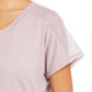 Ideology Women's Mesh-Trimmed T-Shirt Purple Size Small